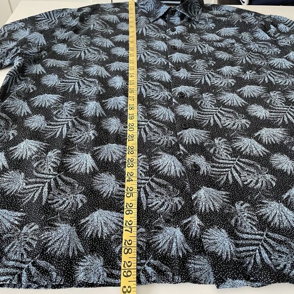 Nat Nast Luxury Originals Silk Blend Shirt Blue Tropical Men's Size XL Palm Leaf - Picture 7 of 10